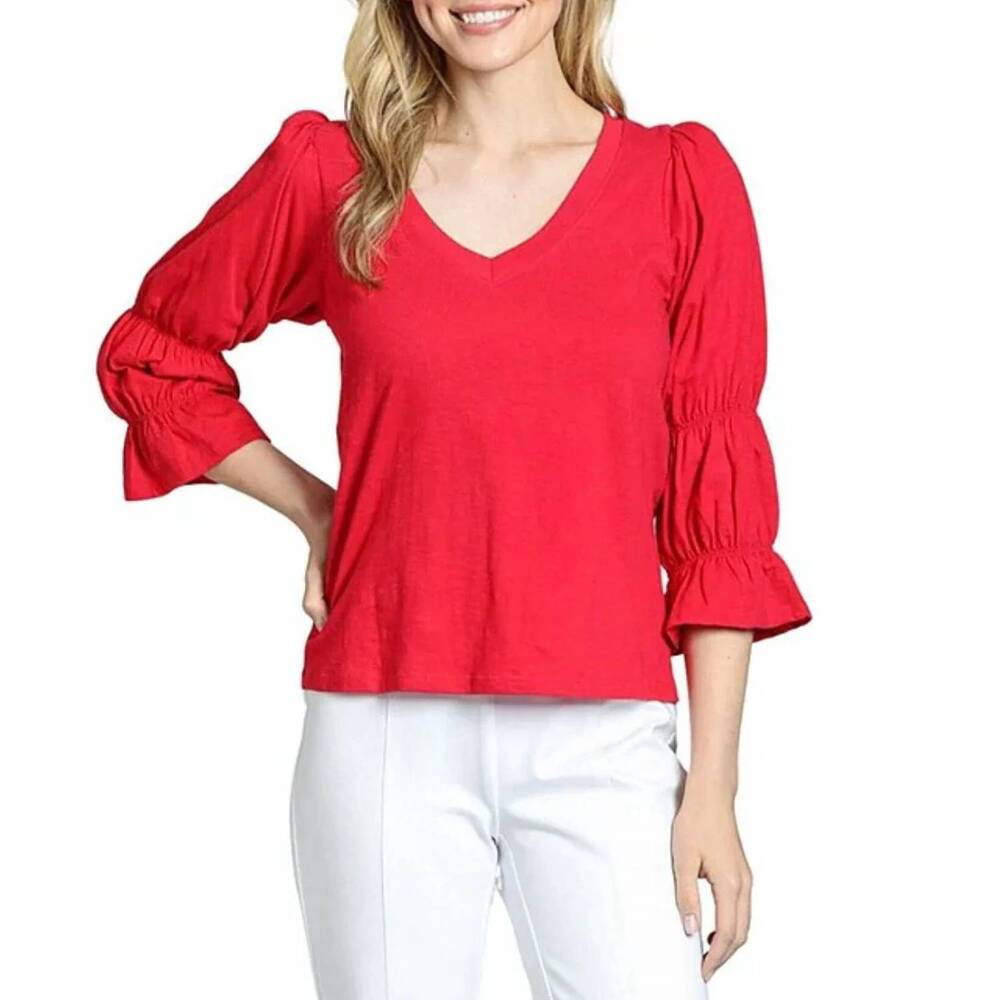 NEW APNY renaissance sleeve top in red